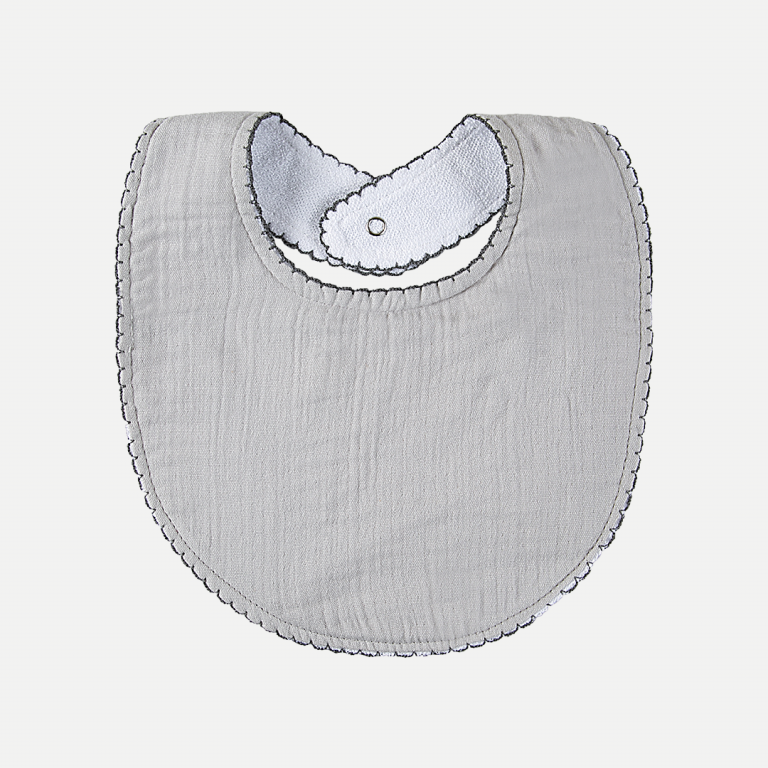BABYJEM MUSLIN BIB - Bürümcük Müslin Önlük_gri